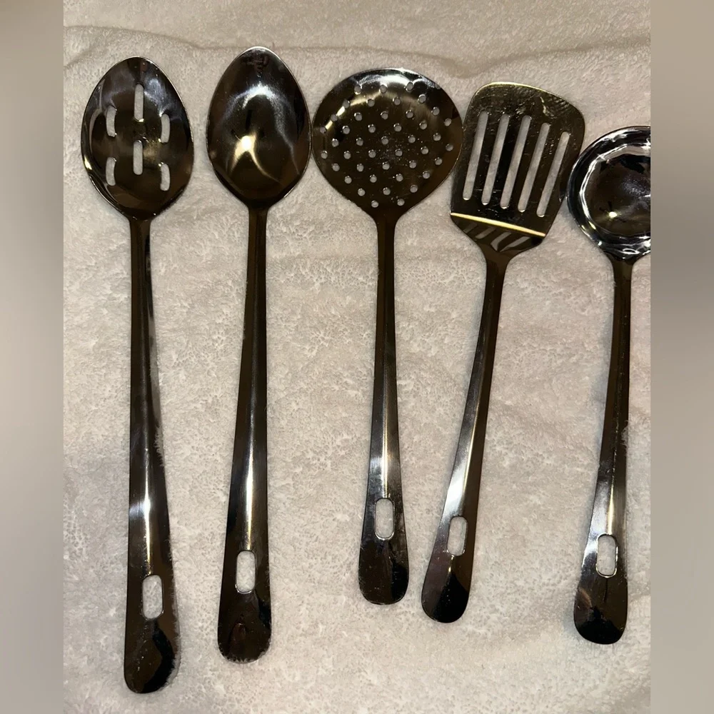 5 pack stainless steel steel spoons and utensils for dinnerware for rice salad